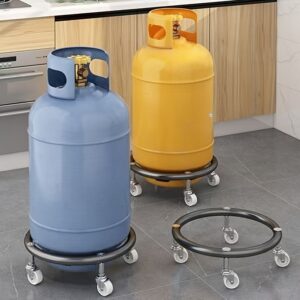 1pc Portable Gas Cylinder Cart with Storage Rack | Features 360° Swivel Casters for Easy Mobility, Reinforced and Thickened Construction, and Built-in Double-Layer Ball Bearings | Suitable for Propane and Gas Cylinder Transport