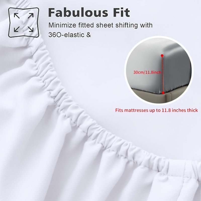 4pcs Comfort Satin Sheet Set - All-Season Versatile Non-Shrink, Ball-Free Machine Washable Luxury Fitted Sheets Soft and Smooth Bedding for Bedroom and Guest Room 1 * Flat Sheet + 1 * Fitted Sheet + 2 * Pillowcases - Image 10