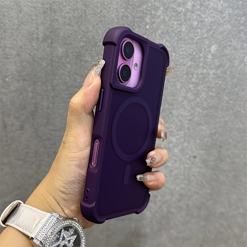 Phone Case: Luxury Matte Clear Four-Corner Skin-Feel Magnetic Phone Case for iPhone 16 15 14 13 12 11 Pro Max Plus Soft Back Cover - Image 10