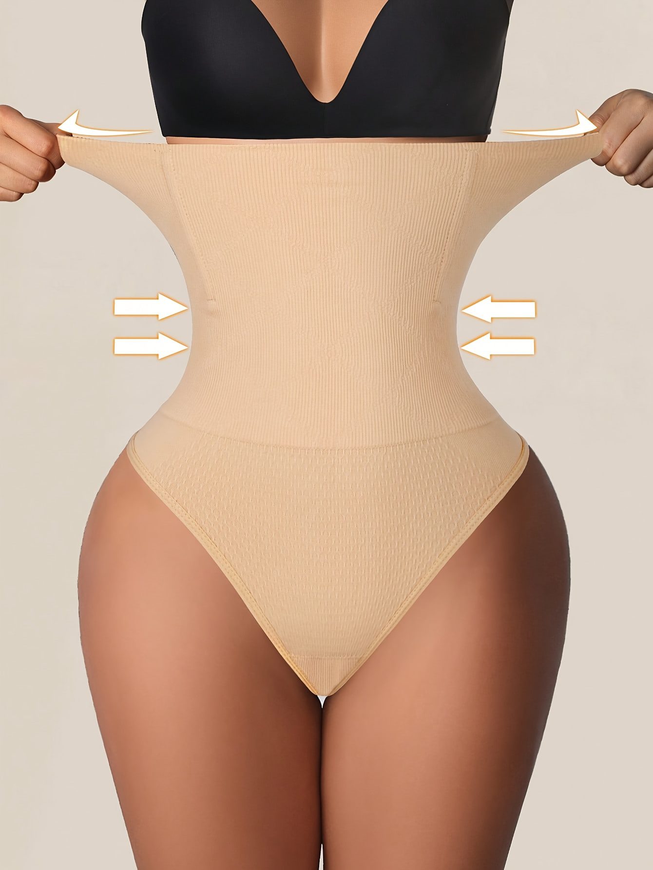 1pc High Waist Seamless Women's Thong Tummy Control Panties Women's Shapewear Buttock Lifter Tummy Control Waist Trainer Body Shaper Flat Belly Women's Shapewear