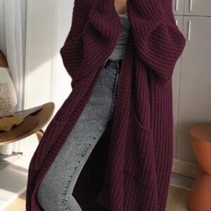 Y2K Long Cardigan Sweater with Long Sleeves