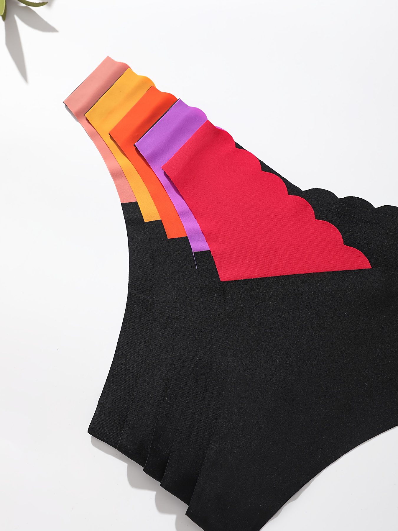 5-Pack Seamless Shell-Shaped Women'S Bikini | Comfortable and Breathable, Color Block Design, Ice Fiber Fabric, Suitable for All Seasons and Daily Wear - Image 8