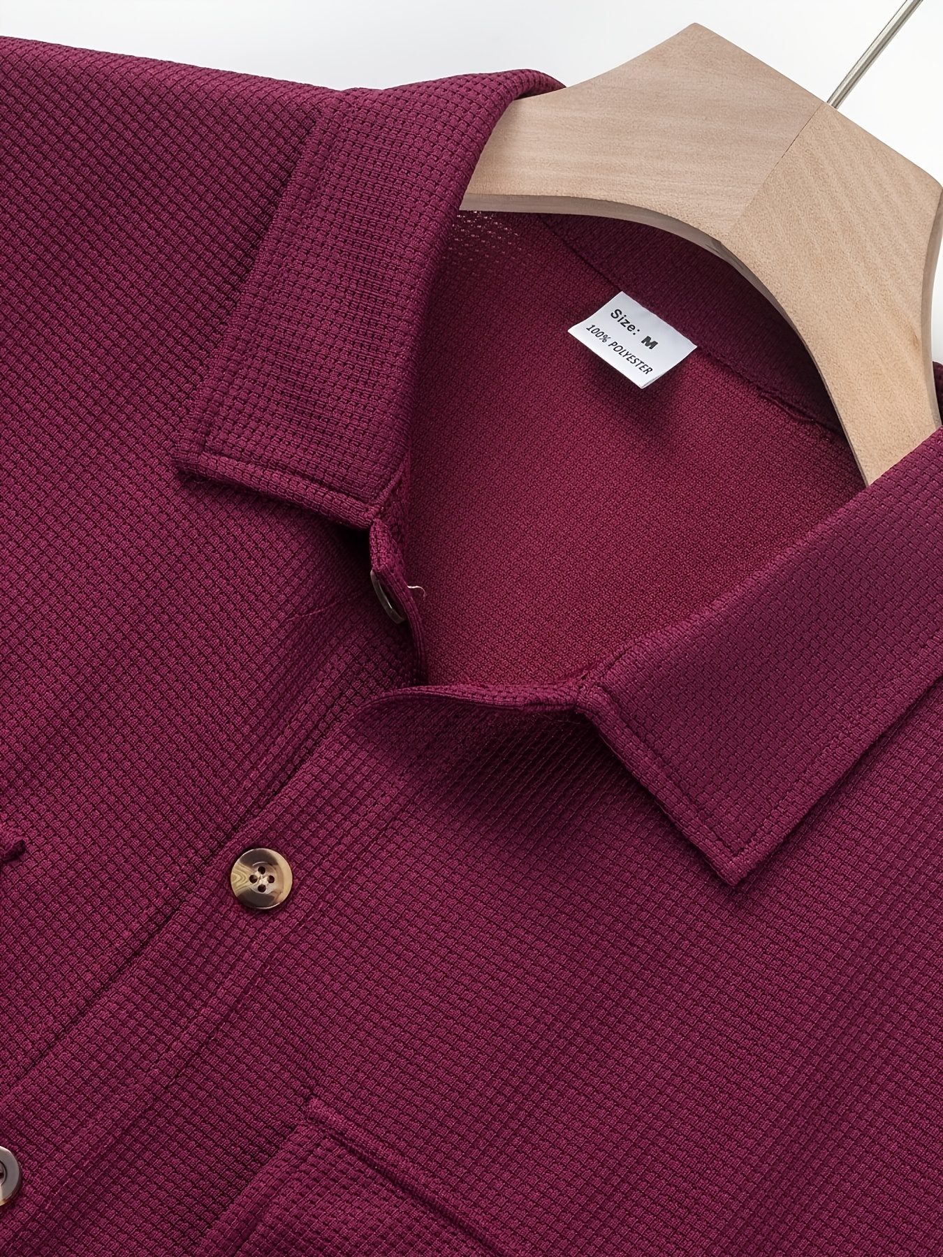 Men'S Casual Short Sleeve Shirt And Long Pants 2pcs Set Commuter Outfit, Textured Buttons And Pockets, Versatile Style - Image 7