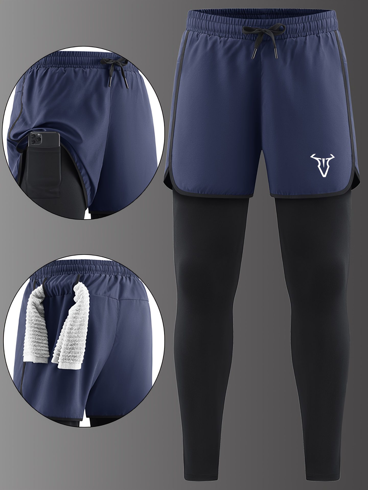 Men'S Casual Sports Long Pants Suitable for All Seasons, Designed to Look Like Two Pieces, Featuring Pockets, a Regular Fit, Elastic Waistband, Quick-Drying And Breathable Fabric, Moisture-Wicking Properties, Ideal for Hiking, Training, Yoga - Image 9