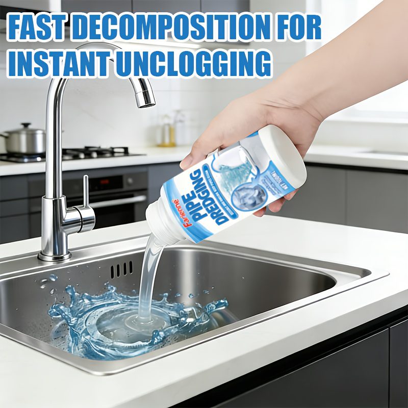 FARIENNE Advanced Pipe Unclogging Kit - Quick-acting Drainage Liquid, Specially Formulated to Prevent Blockages, Capable of Dissolving Hair and Oil Residues, an Easy-to-use Clog Remover, Suitable for Toilets, Sinks, Bathtubs and Floor Drains - Image 4