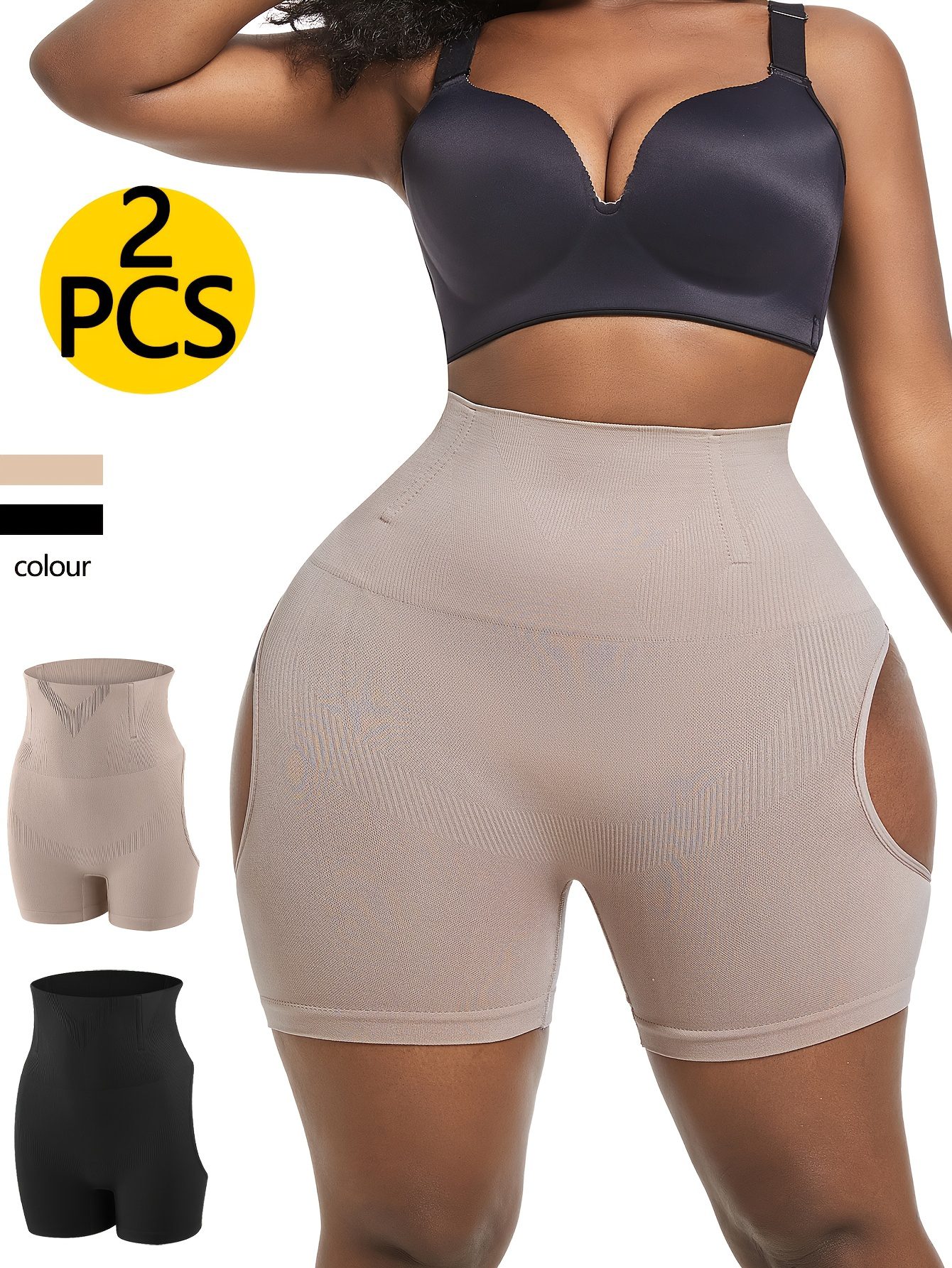 Two piece set of hip lifting pants with a feminine feel, revealing buttocks and lifting hips, shaping the body with a large waist and waist cinching, and shaping the abdomen - Image 3