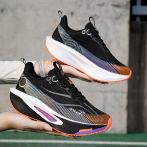 [Sneakers] A Pair of High-End Black And Gray Casual Business Running And Hiking Shoes for Men, Featuring a Popcorn High-Elastic Sole That Is Wear-Resistant And Scratch-Resistant, Suitable for Various Terrains And Can Be Worn in All Seasons