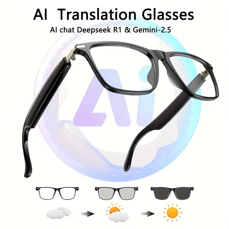 AI Smart Glasses That Support Real-Time Translation in 160 Languages, Featuring a Chat GPT System, New Multifunctional Audio Glasses for Both Men And Women, Equipped with Built-In Microphones And Speakers - Image 3