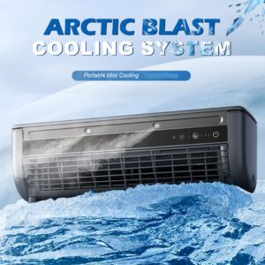 Semiconductor Refrigeration 868, Superconductor Ice Fog AC Fan Mini Ice Fog Fan, Multi-Function Air Cooler, Humidification Spray Fan, with 6000Mah Battery, Very Suitable for Home, Bedroom, Outdoor Camping