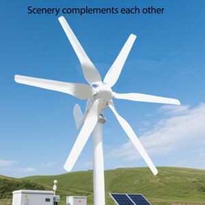 1000W Horizontal Axis Wind Turbine with Flange Kit, 6-Blade Design, Wind Turbine Generator Assembly, Three Options Available, High Efficiency Power Generation, Low Startup Wind Speed, Suitable for Emergency Use, Home DIY, RV, Wind-Solar Hybrid