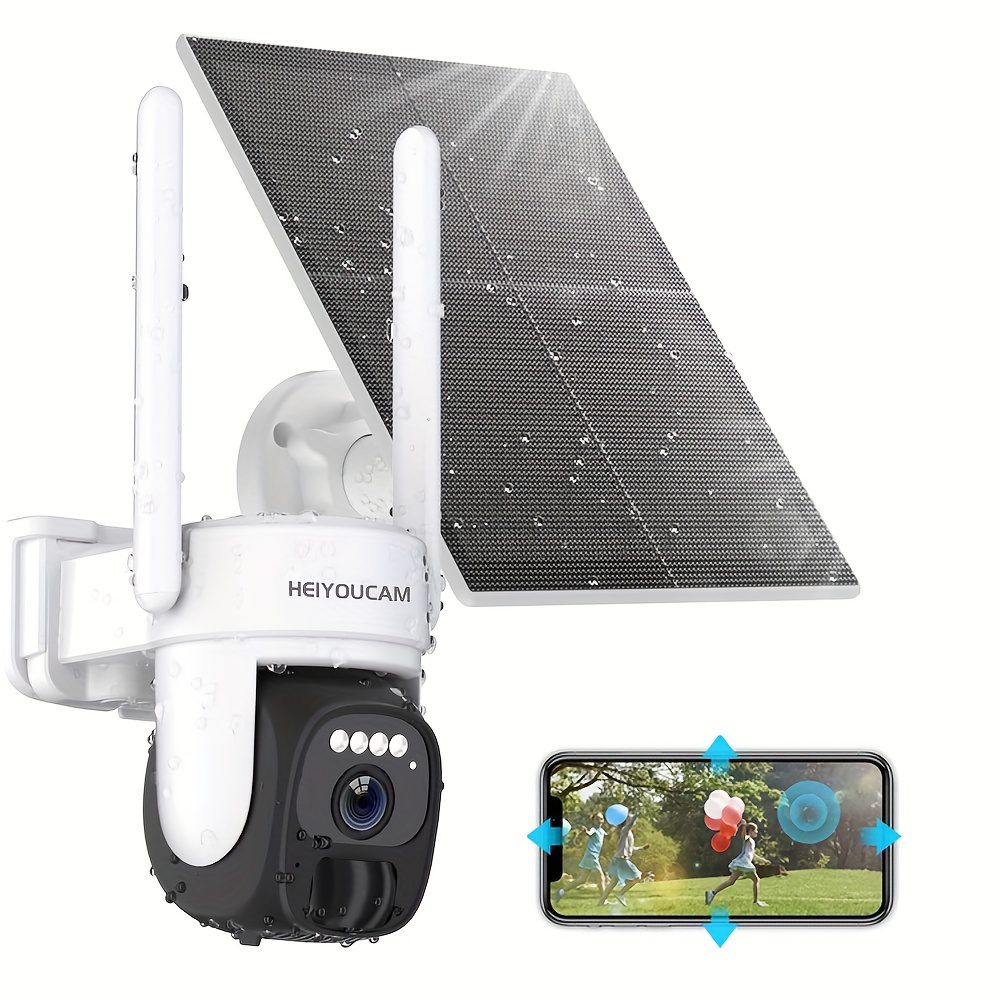 Solar Security Cameras Wireless Outdoor, Pan Tilt 360° View Battery Powered 2-Way Talk Outdoor Camera Wireless PTZ WiFi Surveillance Cam Cloud/SD Storage Color Night Vision Spotlight/Siren/Motion Detection/Color Night Vision/ Solar Powered Security Camera Wireless/Rechargeable Battery,2-Way Speak,SD /Cloud - Image 3
