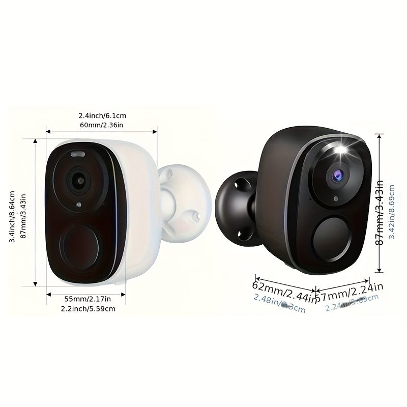 2 Pack (White + Black) Security Camera Wireless Outdoor, FHD 3MP Night Vision with Spotlight, Wire-Free 4000Mah Battery Powered, Human Detection, PIR Human Detection, 2-Way Talk, SD Card/Cloud Storage Three Days of Free Cloud Storage - Image 2
