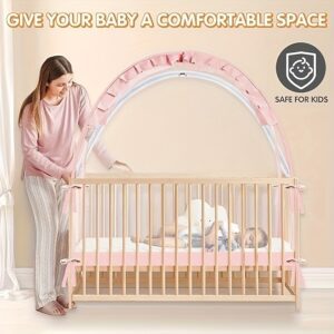 Crib Canopy - Netting to Prevent from Climbing Out - Sturdy And Breathable Pop-Up Tent for Cribs, Safety Cover