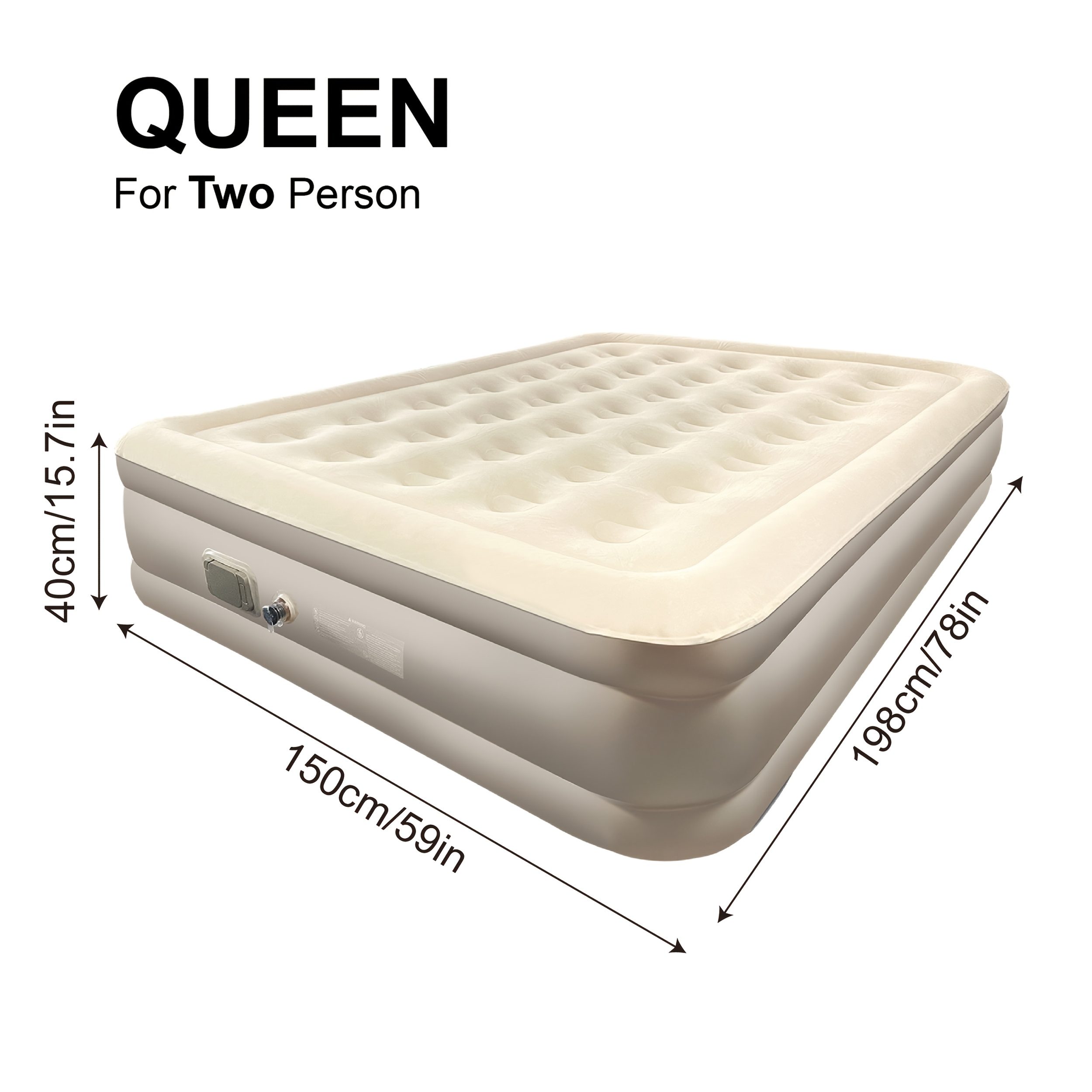 Double Outdoor Self-Inflating Air Mattress with Built-in Automatic Pump, 17-Inch Thickened, Comfortable Flannel Surface, Multi-Functional Inflation Valve, Suitable for RV, Camping, Beach, Indoor Bedroom Use, Includes Repair Kit and Storage Bag - Image 8