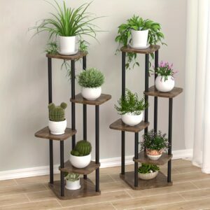Single Plant Stand for Flowers, Wooden Shelf with 4/5/6 Layers, Display And Storage Shelf, Pot Rack Organizer for Home And Garden Decoration, Indoor Iron Shelf, Outdoor Display Holder for Flower Pots, Multi-Functional Flower Racks
