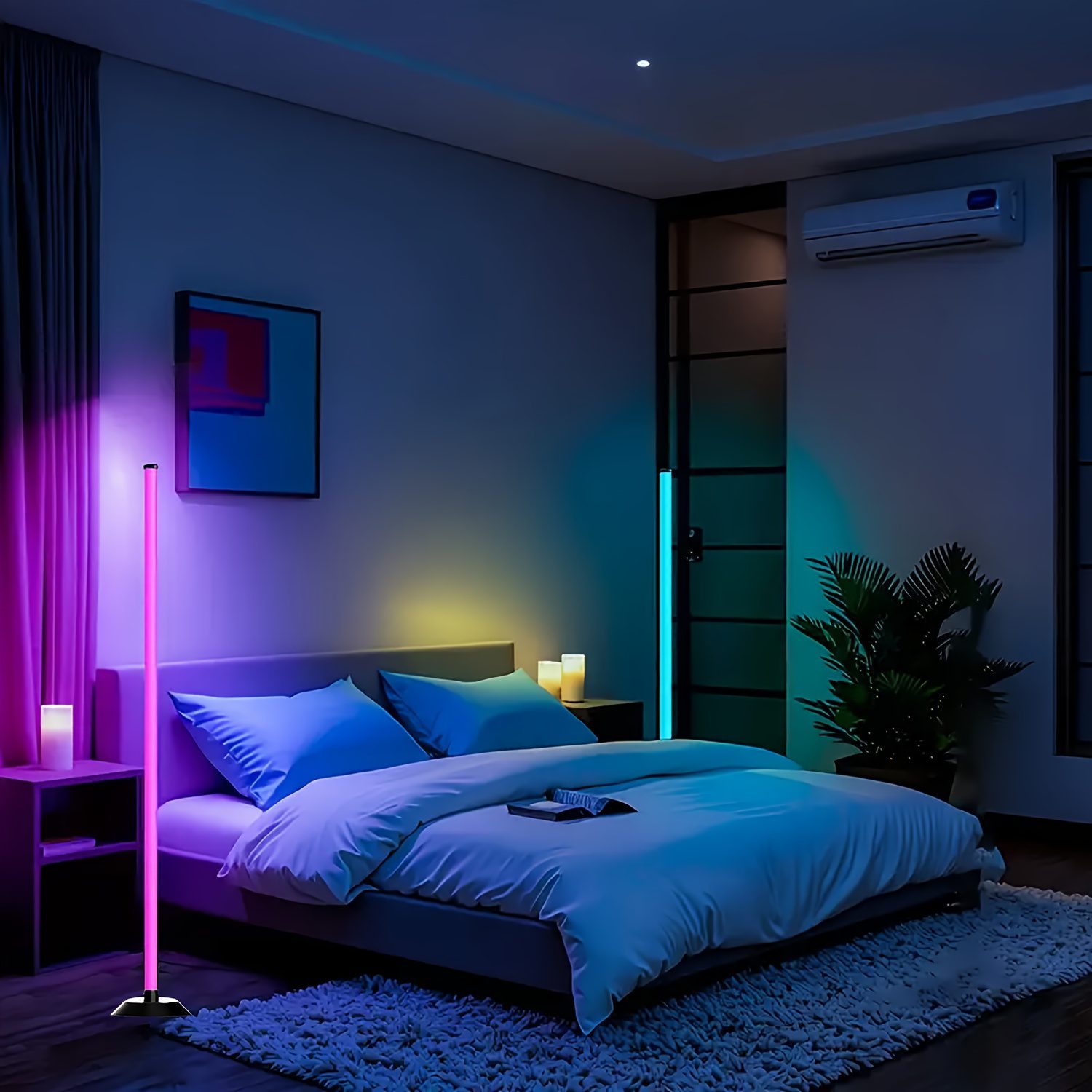 NBBUFF USB Light Bar Featuring App And Remote Control, RGBICW Corner Floor Lamp, Programmable Modern LED Light, Music Synchronization, 16 Million Colors - Suitable for Bedroom, Office, Birthday Celebrations, Halloween, And Christmas Decorations - Image 10