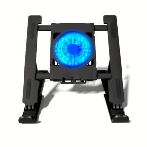 New Adjustable Laptop Cooling Stand, Tablet and Notebook Heat Dissipation Rack with Height Adjustment, Foldable Design, High Wind Power and Low Noise, Suitable for Various Scenarios at Home or Office Portable Display Holder