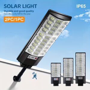 2pcs/1pc - Powerful LED solar outdoor garden lights, outdoor wide-angle lighting fixtures, motion-sensing street lights, with human body sensing and automatic sensing switches - suitable for garden, garage, and camper decoration lighting