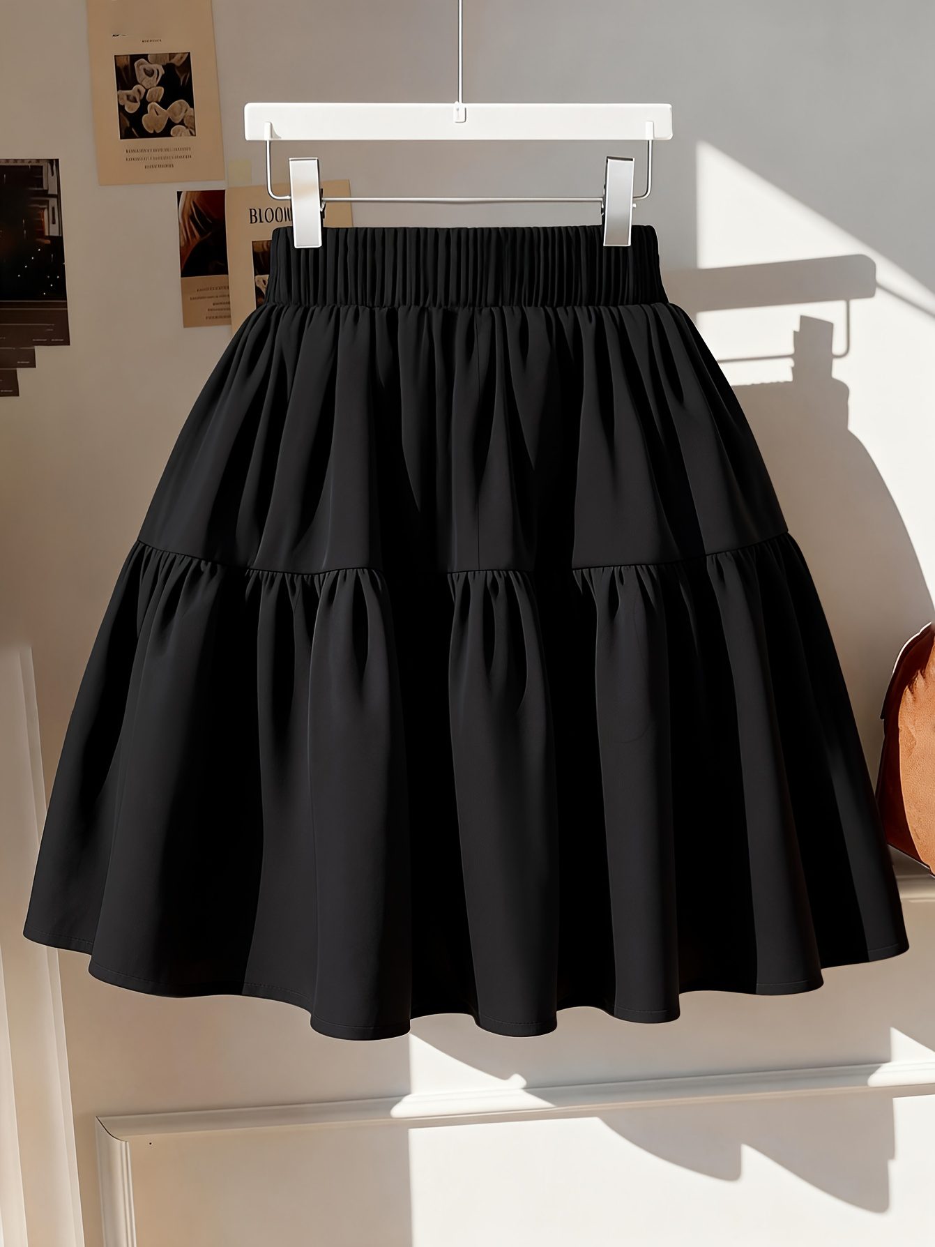 Women's Ruffle Hem Flared A-Line Skirt with Bow Tie Straps, Double-Layer Ruffled Spliced Cake Skirt, Short Skirt - Image 10