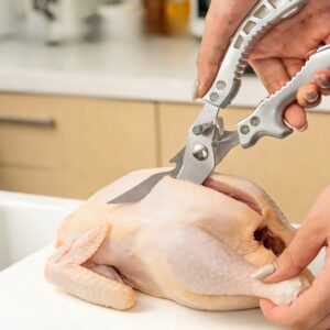 Multi-Purpose Carbon Steel Kitchen Scissors | Ergonomic Grip, Ambidextrous, Perfect for Poultry, Fish, Meat
