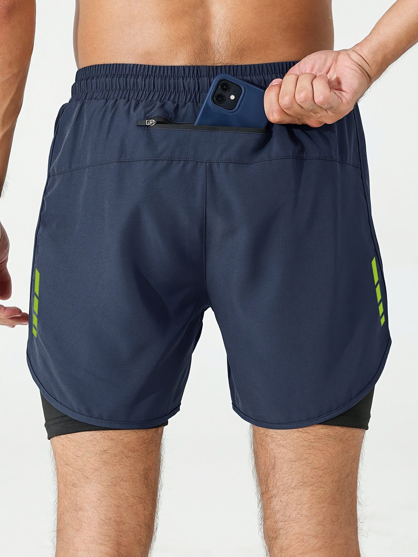 Men'S 2-In-1 Running And Fitness Shorts with a Zippered Back Pocket - Image 7