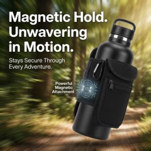 Magnetic Water Bottle Sleeve Pouch Magnetic Water Bottle Holder Multi Purpose Magnetic Bag for Gym Office & Travel Smartphones, Keys, Cards - Hands-Free Workout Mount for Treadmills, Benches, Equipment - Essential Fitness Storage Pouch