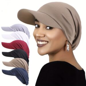 Women'S Red Floral Print Turban Hat - Wide Brimmed Headscarf Elastic Fit, Stylish Outdoor Accessory for Casual Attire Headwear | Vibrant Print Headscarf | Polyester Fabric, Headscarf for Women