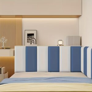 6pcs Monochrome/Color-Block Combination 3D Self-Adhesive Headboard, Faux Leather Surface with a Premium Feel, Inner Vinyl Foam Sponge for Softness and Comfort, No Drilling Required, Peel-and-Stick, Removable, Waterproof, Easy to Clean