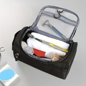 Large Capacity Travel Toiletry Bag for Men & Women - Durable Fabric, Zipper Closure, Foldable Design, Lightweight, Ideal for Outdoor & Home Use, Bathroom Essentials Organizer|Foldable Bag|Zippered Bag