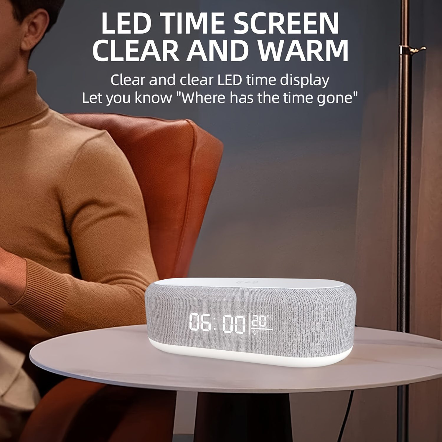 Wireless Charger, Adjustable Night Light, Time Temperature Display, Alarm Clock for Bedroom Desk, Charging Dock Station for Iphone 16 15 14 13 12 11 Pro Max/Mini/Plus/Xr/X/8 Airpods 2/ 3/ 4/ Pro/ Pro 2, for Samsung S25/S24/S23/S22/S21/S20/S10 - Image 8