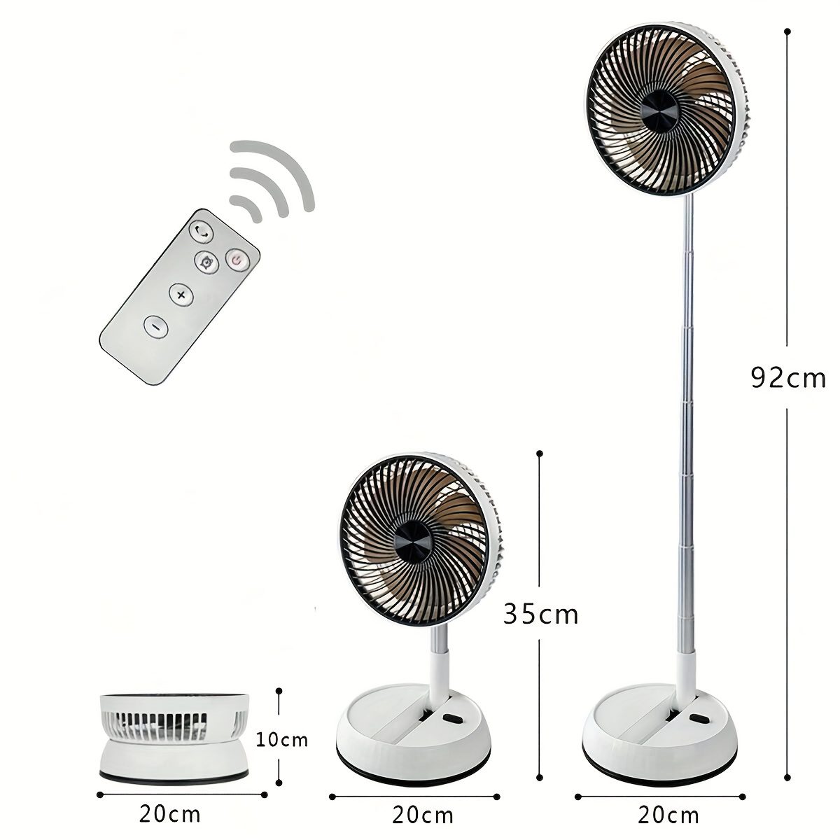 7200Mah Retractable And Rotating Table Fan, USB Charging, with Timer Function, Remote Control, Three-Speed Adjustment, Suitable for Indoor And Outdoor Use, Easy to Carry, a Must-Have for Holidays - Image 6
