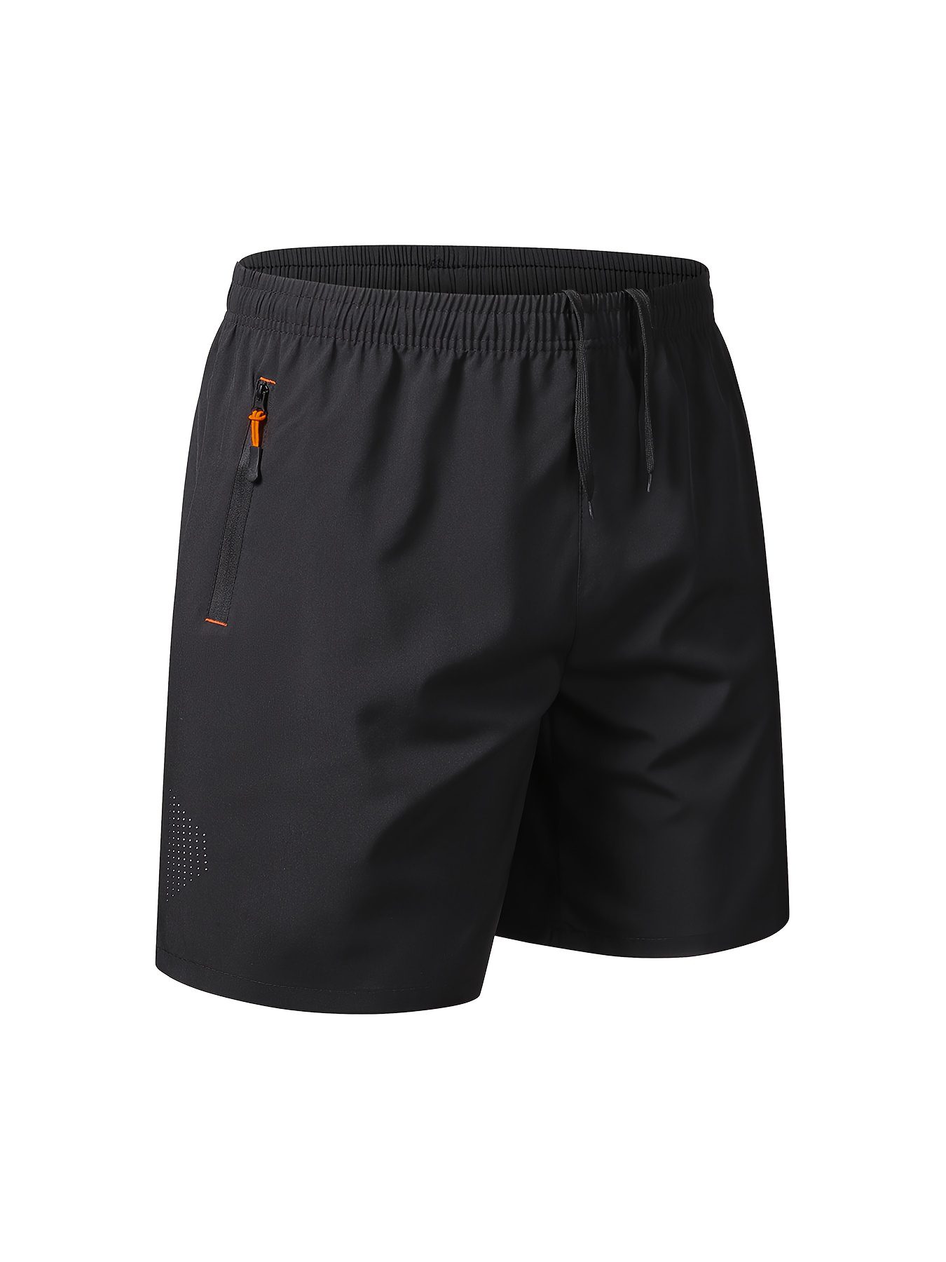 3pcs Men's Outdoor Sports Casual Shorts, Solid Color Zipper Pocket Running Fitness Quick-Dry Breathable Athletic Shorts - Image 7