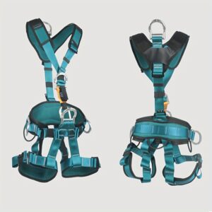 1pc, one-piece safety belt, suitable for waist circumference 70-120cm and leg circumference 53-80cm, aluminum alloy lock ring, polyester material with body, high-altitude work safety belt, outdoor five-point full-body safety belt, speed descent insurance belt, mountaineering equipment set