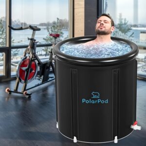 XL Oversized Portable Ice Bath Tub with Lid - Collapsible Cold Water Relax Bathtub Suitable for Athletes' Post, Soreness, & Gym Use - Plastic Ice Bath Spa