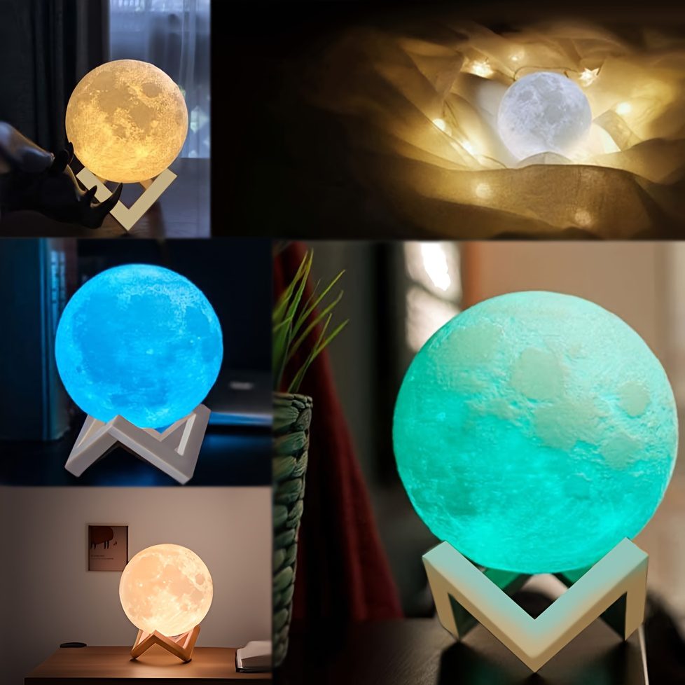PINOCO Smart RGB 128-Color Moon Lamp with Remote & Touch Control, -Free Color/Brightness Adjustment, - Night Light Suitable for Bedside, Desk Decor, Birthday & Anniversary Gifts - Modern Crescent Light Bulb - Image 9