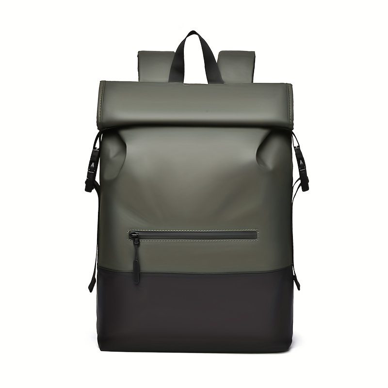 Stylish Roll-Top Daypack with Laptop Compartment - Durable Oxford Fabric, Adjustable Straps, Zip Closure for Outdoor Adventures - Image 7