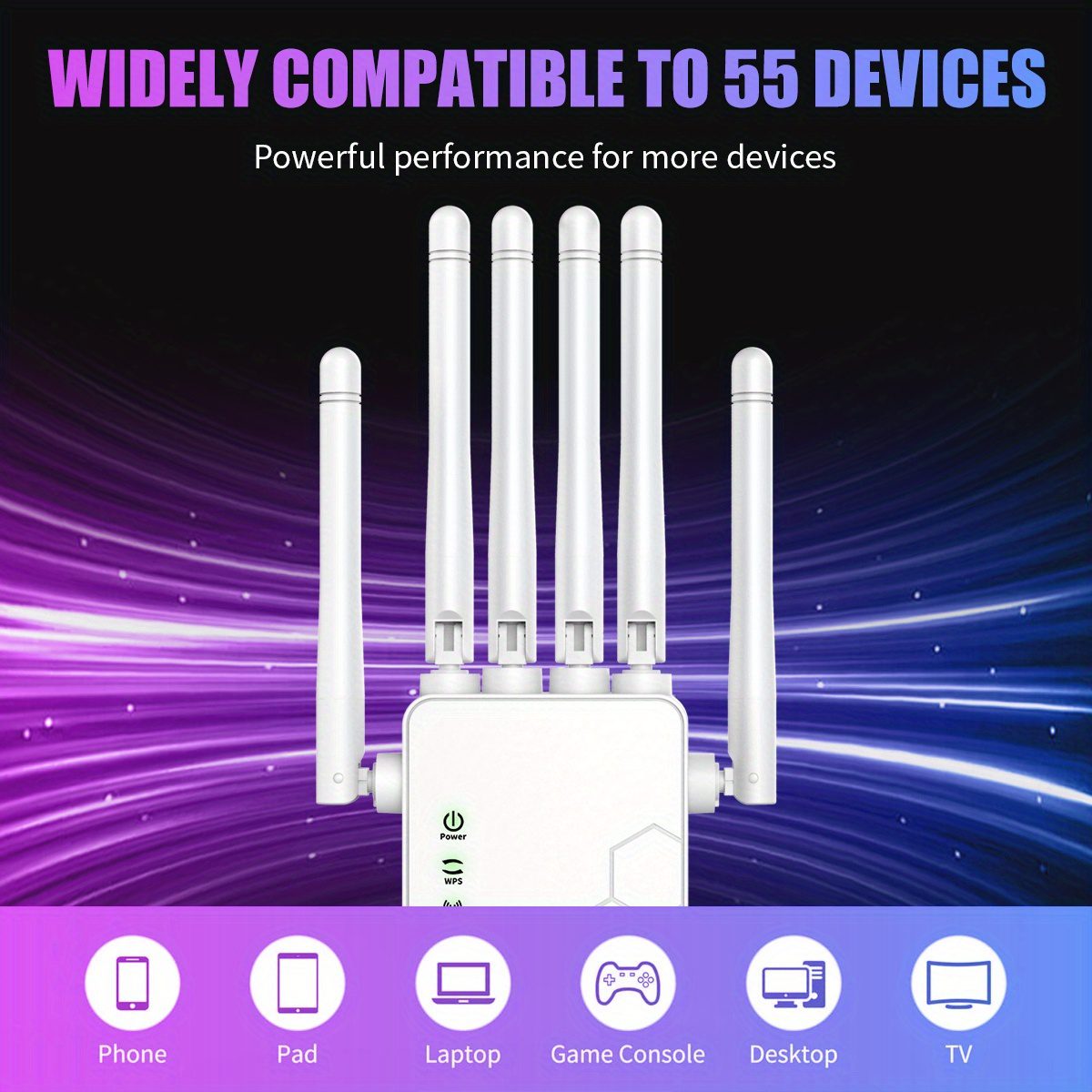 OURLIFE WiFi 6 Extender & Signal Booster, 6-Antenna Network Repeater with Plug & Play Setup, 2.4GHz System for Home/Office, Stable Coverage for Large Houses, Compatible with all WiFi Routers - Image 4