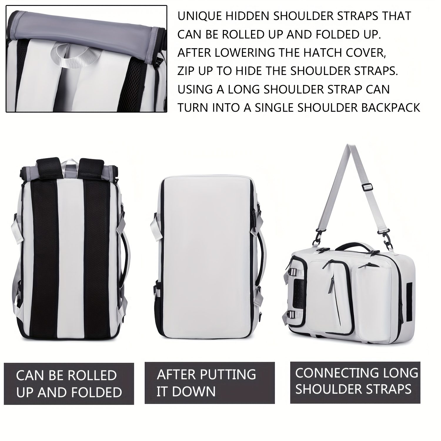 Travel Backpack for Men and Women, Large Capacity Carry-On Bag with Shoe Compartment, Airline Approved 17.3-Inch Laptop Backpack, Business Gym Weekend Pack, Single Shoulder or Double Shoulder, Travel Backpack for Men, Backpack for Men, Backpack for Women, Travel Backpack for Women - Image 7