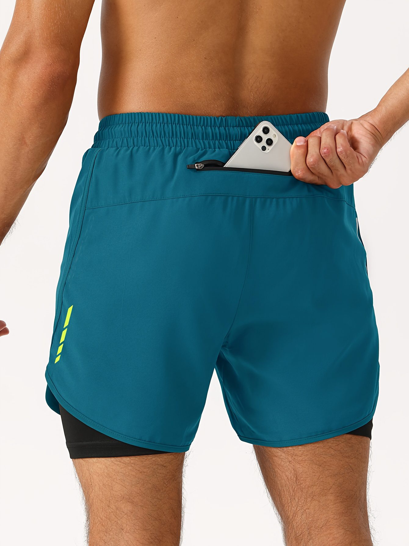Men'S 2-In-1 Running And Fitness Shorts with a Zippered Back Pocket - Image 3