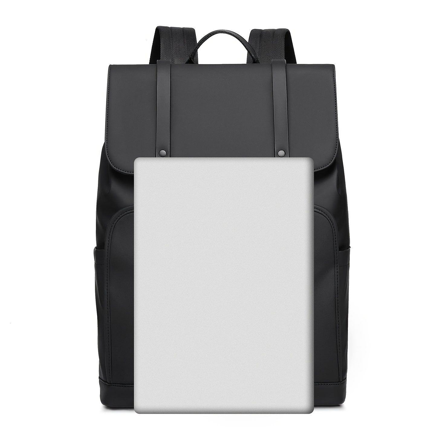New Casual Backpack for Men and Women, Laptop Double Shoulder Bag, Versatile and Stylish, High-Appearance Student School Bag, Black Commuter Backpack - Image 5