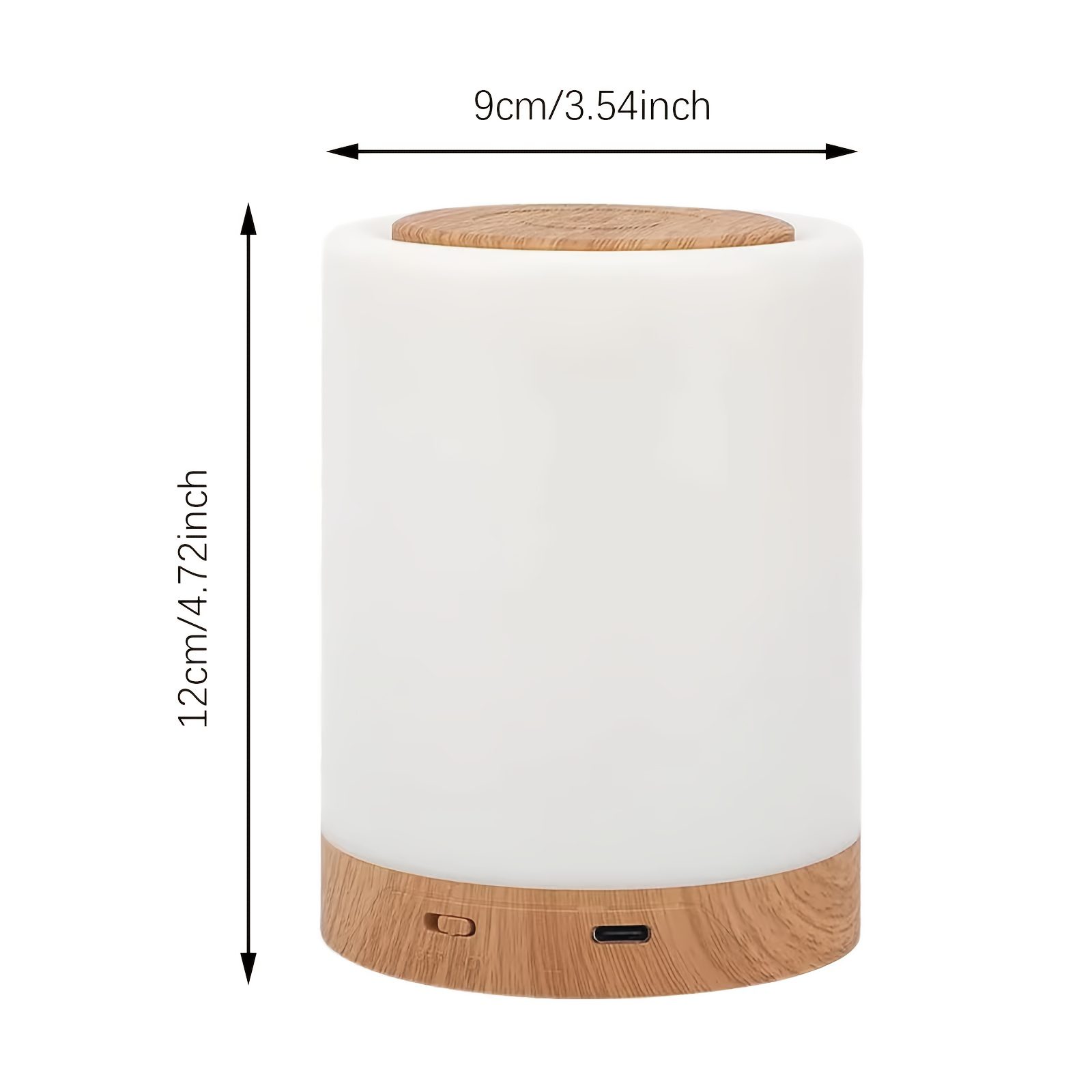 1pc/2pcs Bedside Lamp, Touch Night Lamp, Wood Grain Color Table Lamp, 3 Lighting Mode, 5 Brightness Level, RGB Ambient Lamp, Soft Light Reading Table Lamp, 1500mAh Battery, TPY-C Charging Use, Portable Lamp, Suitable for Bedroom, Living Room - Image 2