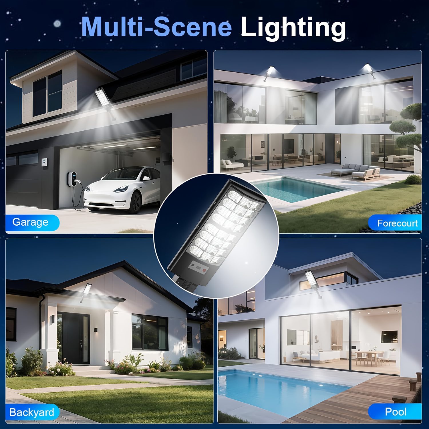 2pcs/1pc - Powerful LED solar outdoor garden lights, outdoor wide-angle lighting fixtures, motion-sensing street lights, with human body sensing and automatic sensing switches - suitable for garden, garage, and camper decoration lighting - Image 16
