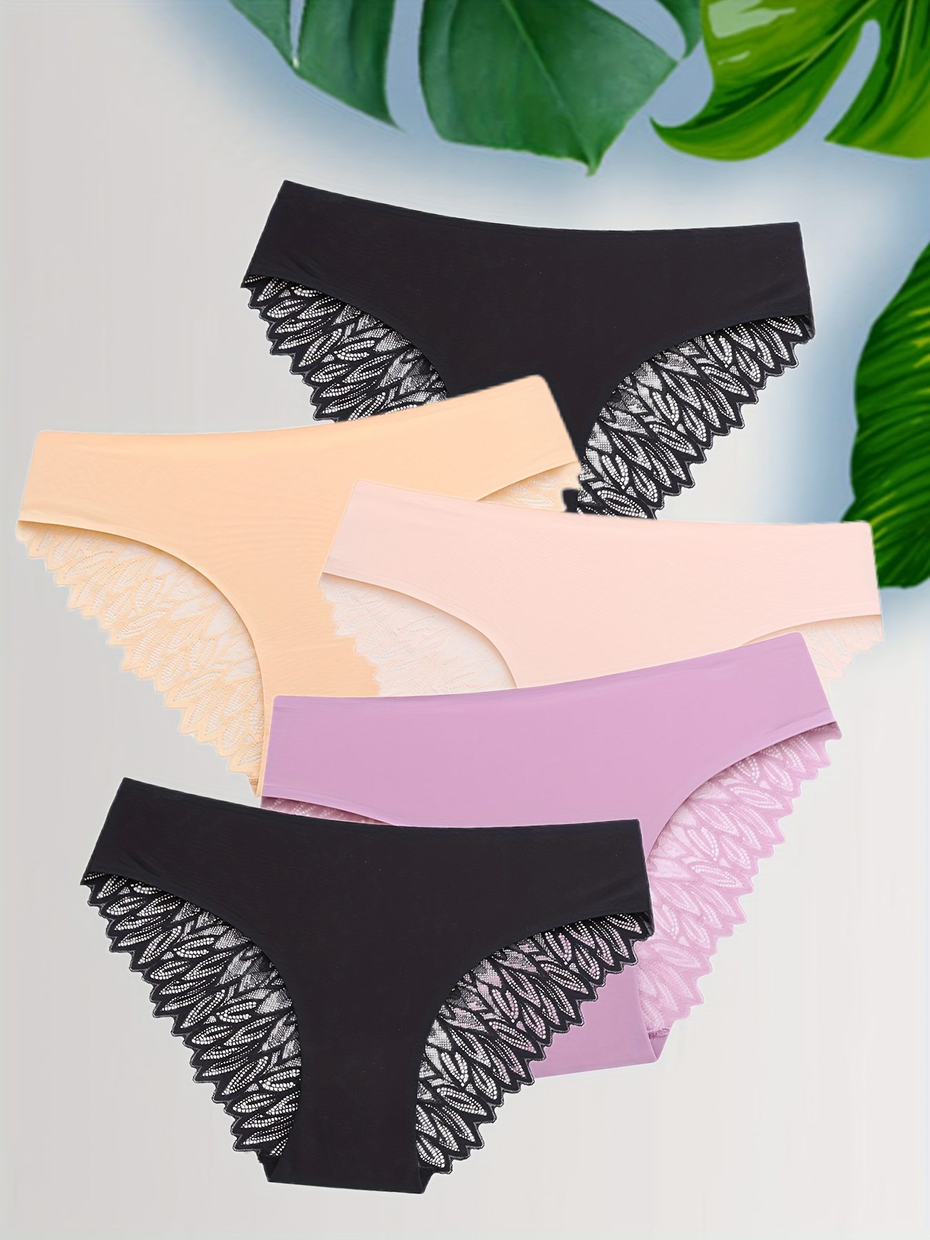 Set of 5 Sexy Lace-Trimmed Women'S Panties, Elegant, Stretchy, And Stylish for Comfortable Wear, Perfect for - Image 5