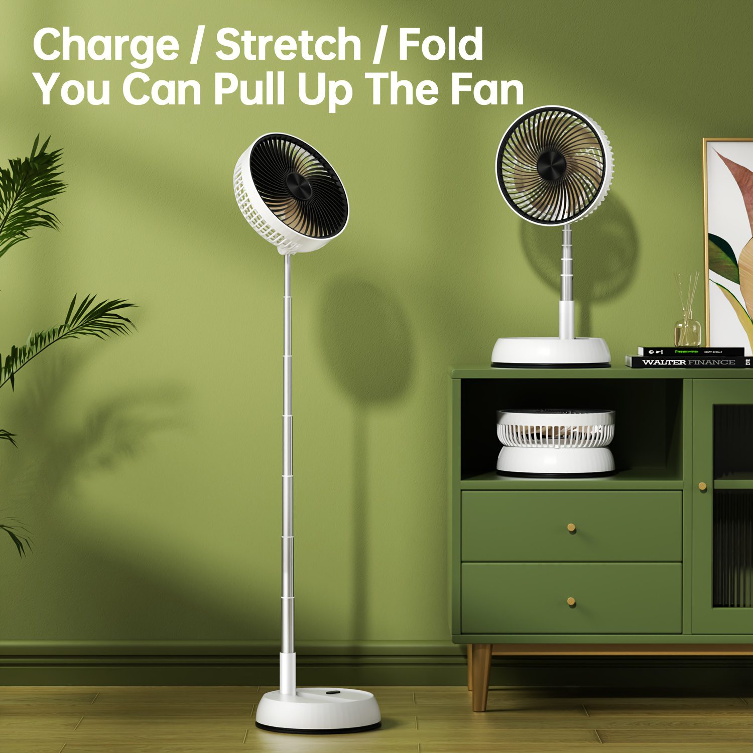 7200Mah Retractable And Rotating Table Fan, USB Charging, with Timer Function, Remote Control, Three-Speed Adjustment, Suitable for Indoor And Outdoor Use, Easy to Carry, a Must-Have for Holidays - Image 4