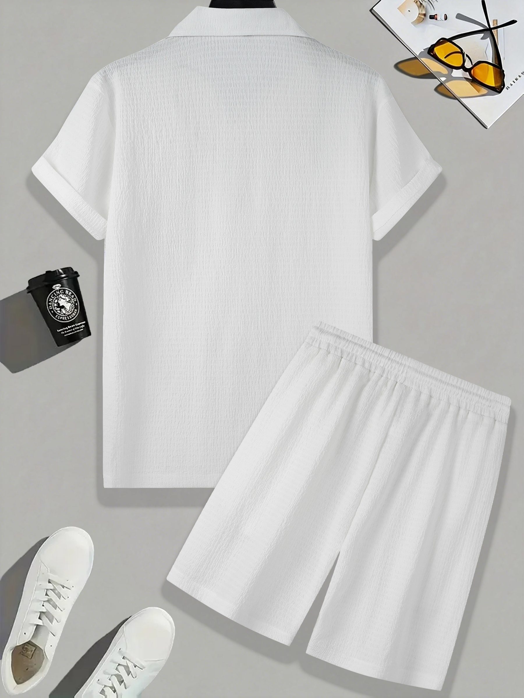 Men's Summer Casual Sportswear Set - High-Quality Shirts with Trendy Short Sleeves and Shorts 2pcs Set - Image 10