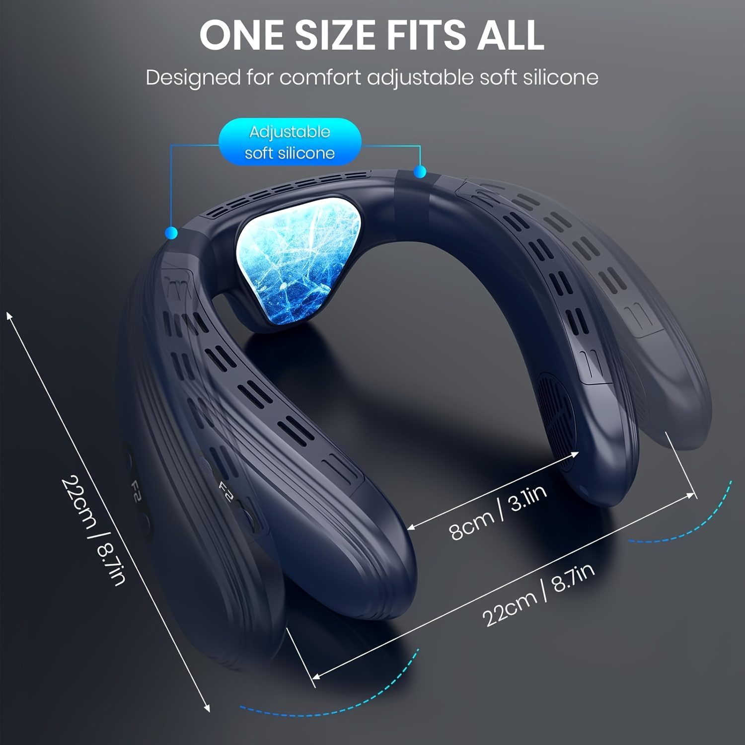 Neck Fan with Back Airflow, Ultra-Long Battery Life of 5200Mah, USB Fan Featuring Semiconductor Cooling Airflow, Bladeless Design, Portable Silent Air Conditioner, Rechargeable Essential for Holidays, Suitable for Both Women And Men - Image 2