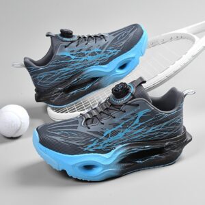 Men'S Shock-Absorbing Rotary Buckle Luminous Breathable Running Shoes, Outdoor Fitness Training Casual Sneakers, Comfortable Low-Top Breathable Outdoor Athletic Shoes, Student Running And Training Shoes