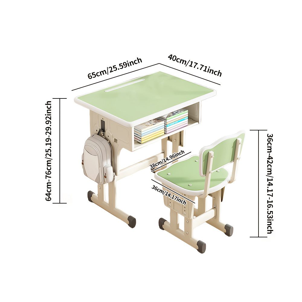 Set of 2 Adjustable Desks And Chairs for Middle School Students, Suitable for Home Use, Ideal for Study And Writing - Image 9