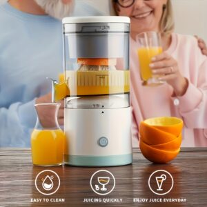 One Wireless Electric Juicer, 13.53 Ounces - Rechargeable Via USB, Featuring a Lithium Battery, Easy Push-Button Operation, Removable Cup, And Automatic Juice Separation - Ideal for Fresh Juice, a Holiday Present, Made from Food-Grade ABS Material
