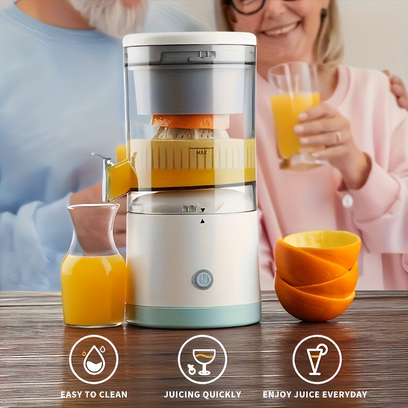 One Wireless Electric Juicer, 13.53 Ounces - Rechargeable Via USB, Featuring a Lithium Battery, Easy Push-Button Operation, Removable Cup, And Automatic Juice Separation - Ideal for Fresh Juice, a Holiday Present, Made from Food-Grade ABS Material